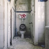 bathroom that needs repair
