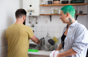 cleaning dishes